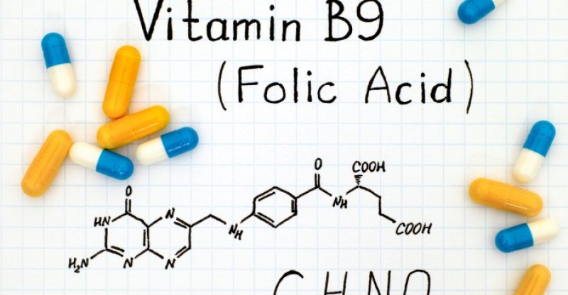 Chemical formula of Vitamin B9 (Folic Acid)