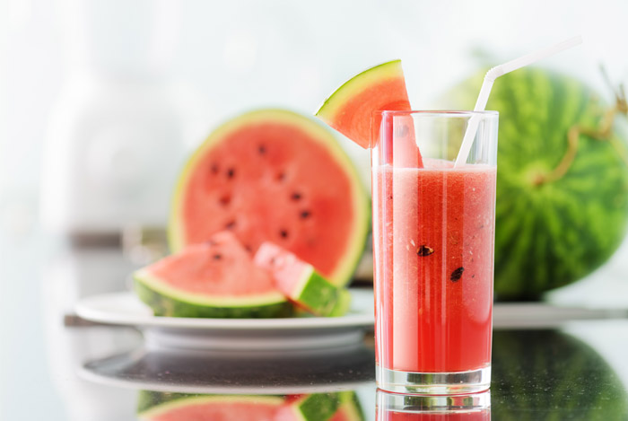 Watermelon juice on a table