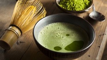 Organic Green Matcha Tea in a Bowl