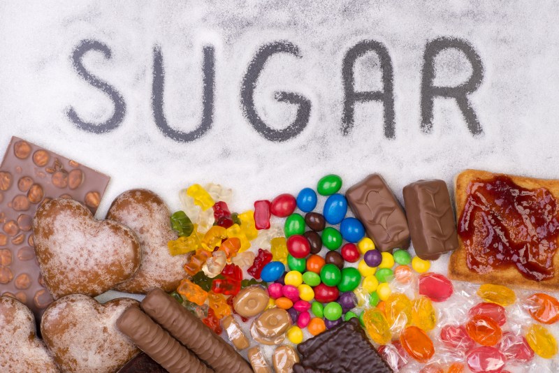 sugar and candy on atable