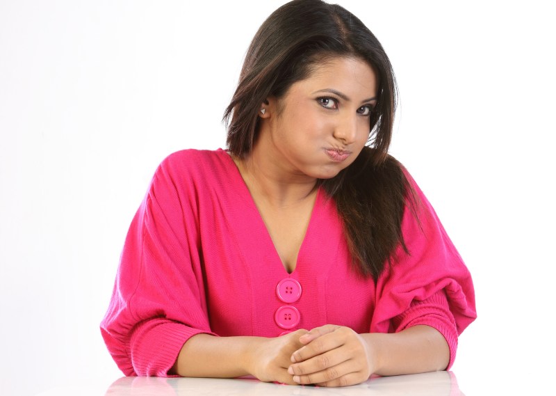 teenager doing oil pulling